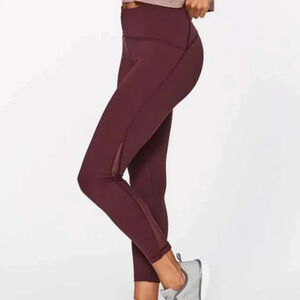 Lululemon Train Time 7/8 25' Maroon Dark Berry sz 4